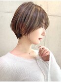 前髪ありくびれショートワイドバングレイヤーショート