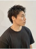 スパイキーショート/ツイストスパイラル波巻きメンズウルフ