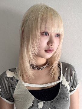 サンク 原宿 表参道(cinq) モカベージュヘーゼルベージュハッシュカットバタフライカット