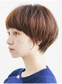 丸みショート・ボブ/丸顔/前髪あり/絶壁解消/40代/30代/長め