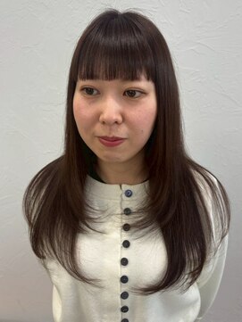 マップデザイン(map design) ぱっつん 顔周りカット ミディアムレイヤー 髪質改善