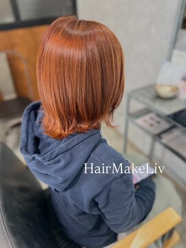 ヘアメイク リヴ(Hair Make Liv) 外ハネ×オレンジブラウン