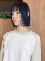 トップヘアー アヴェニュー 刈谷(TOPHAIR Avenue)&nbsp;ブルーブラック切りっぱなしボブ