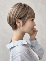 ミンクス 銀座店(MINX)&nbsp;丸みショート/小顔ショート/ミルクティーベージュ