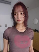 ネルケ 立川(nelke) ラベンダーピンク顔周りレイヤーウルフ韓国シースルーバング立川