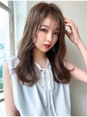 アフロート矢田菜津紀　大人セミロングシースルー前髪◎髪型