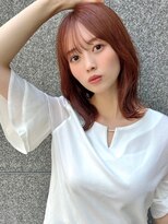 ミディアム　ミルクティ－ピンク　ニュアンス　大人ガーリー