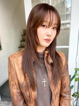 カシェ ナカザキ(CACHE NAKAZAKI) ロングレイヤー/ブラウンカラー/レイヤーカット