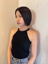 ルーム(Loom.)&nbsp;黒髪ボブぱっつん前髪ボブミニボブ切りっぱなしボブ