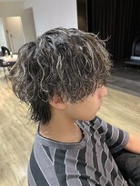 エヌプラス(N+)&nbsp;サーフカールブルーブラックスパイキーショートフェザーパーマ