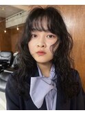 韓国風ニュアンス束感ドライなレイヤーデジタルパーマ