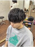 メンズ 縦落ちツイストスパイラルパーマ