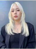 韓国へア サイドバングをフェイスレイヤーで垢抜けヘアに M0117