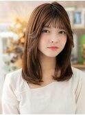 大人かわいいアースカラー小顔レイヤーカットh3戸頭20代30代40代