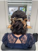 ボブヘアーのハーフアップ【清板】
