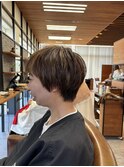 軽めマッシュショート×30代デザインカラー