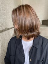 ルッソリベラ 池袋(Lusso libera)&nbsp;レイヤーカット×ゆるカール×アプリコットオレンジ