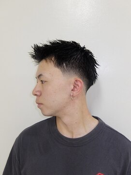 メリケンバーバーショップ トーキョー(MERICAN BARBERSHOP TYO) メンズカットジェットモヒカンツイストパーマスパイキーショート