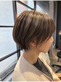 冬トレンド◎20代30代小顔ショート×透明感カラー