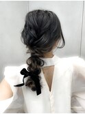 a25巻おろしあみおろし三つ編みパーティーヘアセット