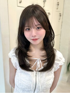 ベル 新宿店(Vel) 10代20代前髪あり/ハッシュカット/ミディアムレイヤー/顔まわり