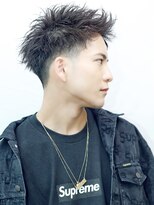 リップス 表参道店(LIPPS)&nbsp;ジェットモヒカンツーブロック刈り上げ短髪ツイストパーマ