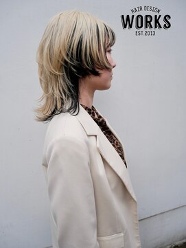 ワークス ヘアデザイン(WORKS HAIR DESIGN) ハイトーンデザインカラーウルフスタイル