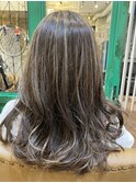 赤み消しグレージュ☆白髪ぼかしハイライト