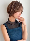 斜め前髪グレージュカラーシルキーべジュマッシュパーマ[大宮]