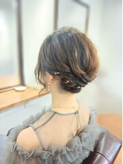 ショートヘアのアップスタイル♪金箔ヘアアレンジ☆