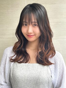 オーロ(ORO) 黒髪ボブルフネビージュ小顔ワンレン前髪