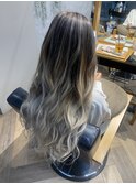 バレイヤージュ風カラー