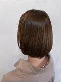 しっとり艶髪◎大人の美シルエットボブ×縮毛矯正