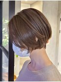 横浜西口コンパクトショートブラウンショートカット丸みショート
