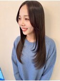 【MONA名古屋駅】レイヤーカット/暗髪/センターパート