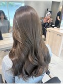 韓国ヘア髪質改善ブリーチなしダブルカラーミルクティベージュ