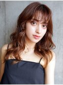 【La fith】オレンジブラウン×大人かわいいウェーブヘア
