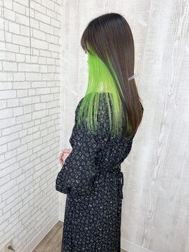 ラッズプラスエイチ(Lads+h) インナーカラー　ライム