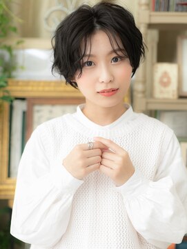 カバーヘア ブリス 北浦和(COVER HAIR bliss) 黒髪セミウェットくせ毛風ショートウルフh3北浦和20代30代40代