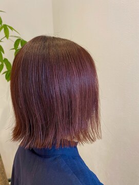 ドライブヘアー(Drive hair) 切りっぱなしボブ×レッド
