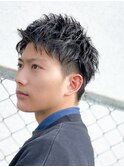 アップバング短髪ツイストスパイラルブリーチパーマツイスパ