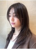 ロングレイヤー/ワンカールレイヤー/透明感寒色カラー
