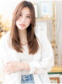 センターパートかきあげ前髪抜け感小顔ロングh3戸頭20代30代40代