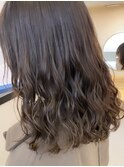 コテ巻き風パーマ少ししっかり目　30代　新デジタルパーマ
