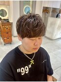 メンズパーマ　シャドウパーマ　マッシュ　ブラウン　横浜