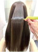 美髪髪質改善ストレートダークアッシュ暗めカラー