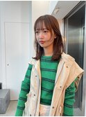 レイヤーロング  グレーベージュ フェイスレイヤー
