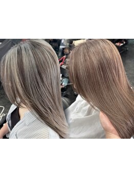髪質改善METEOを使用し、ワンランク上のグレイカラーで艶・透明感溢れる仕上がりに◎