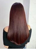 ロングおくれ毛韓国ヘアダブルカラー顔周りレイヤー_ba565431