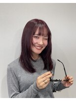 サン(SAN)&nbsp;顔まわりレイヤー/ブリーチしないＷカラーレッドブラウン